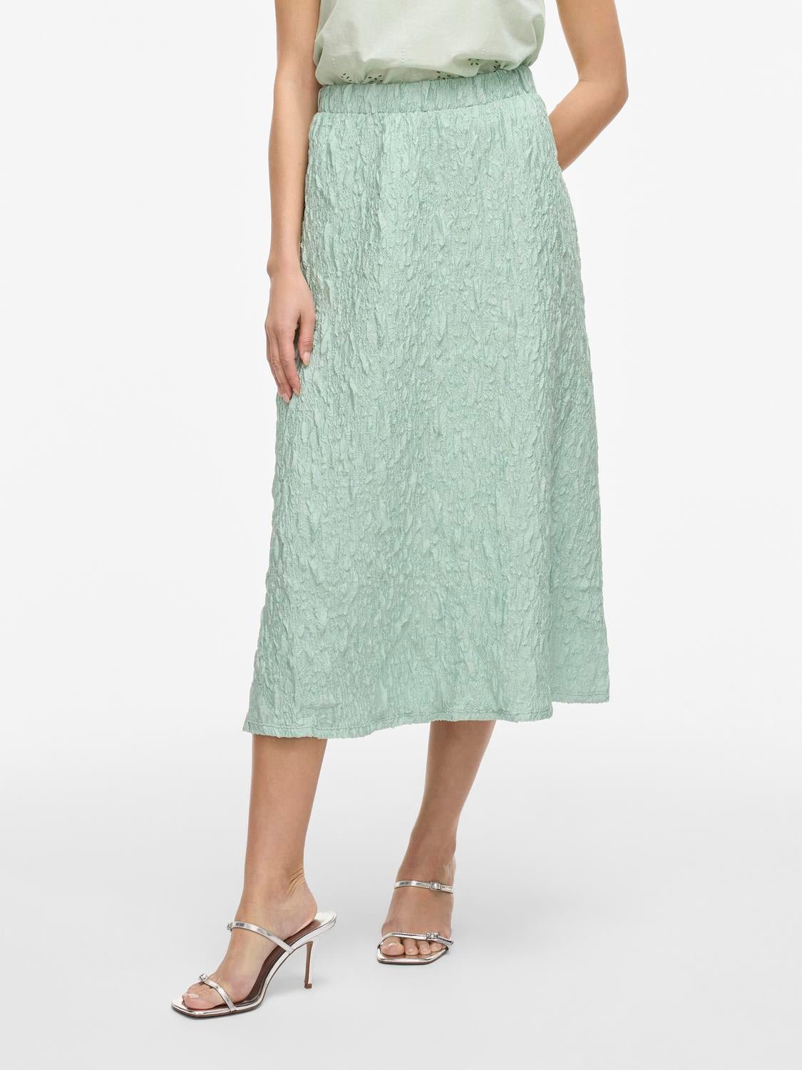 VISOPHIA Midi Skirt - Silt Green - VERO MODA & VILA Bergvik